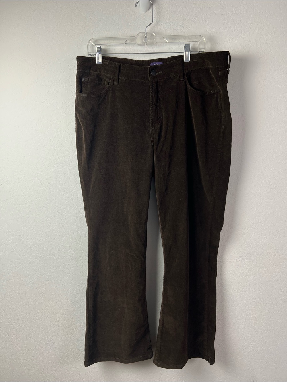 NYDJ Brown Pinwale Baby Corduroy Bootcut Five Pocket Pants